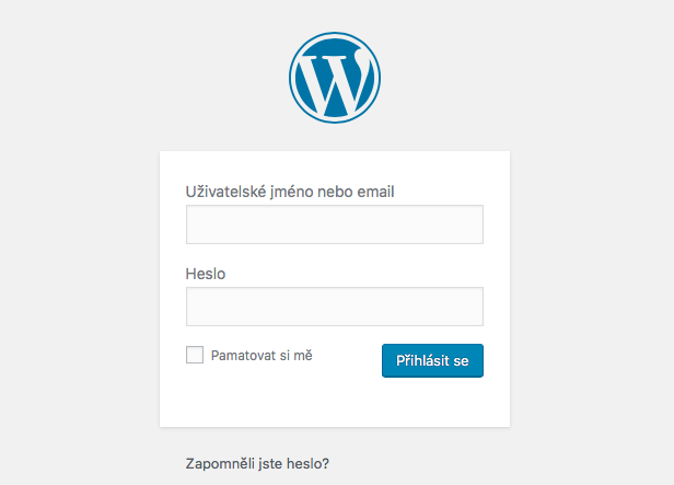 přihlášení k wordpressu